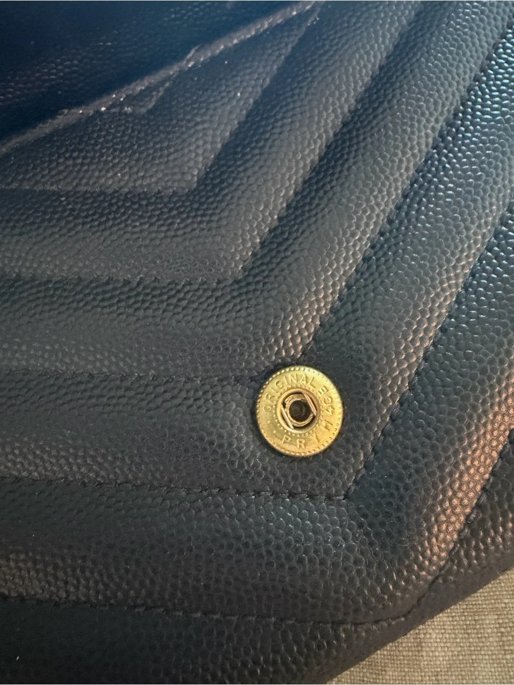 Saint Laurent Black Quilted Envelope Wallet with Gold YSL Logo - Picture 7 of 8